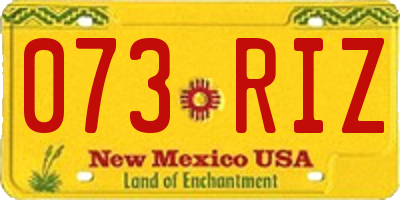 NM license plate 073RIZ