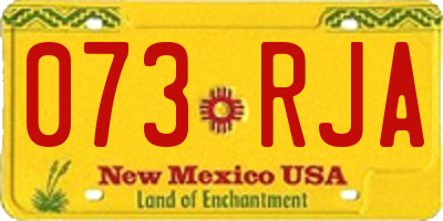 NM license plate 073RJA