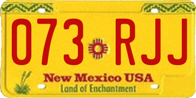 NM license plate 073RJJ
