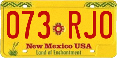NM license plate 073RJO