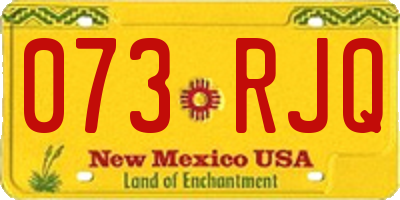 NM license plate 073RJQ
