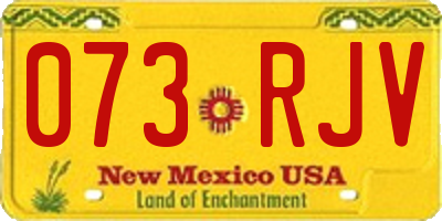 NM license plate 073RJV