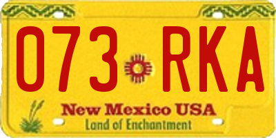 NM license plate 073RKA