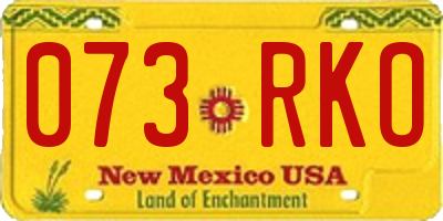 NM license plate 073RKO