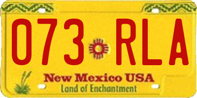 NM license plate 073RLA