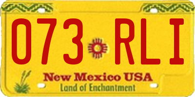 NM license plate 073RLI