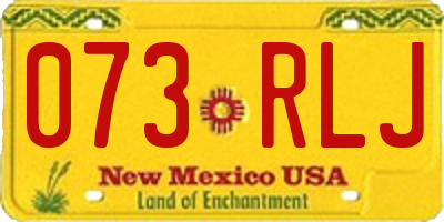 NM license plate 073RLJ