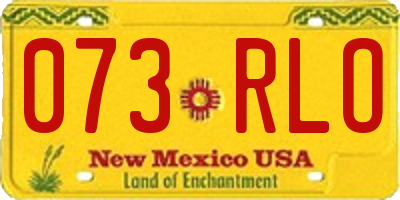 NM license plate 073RLO