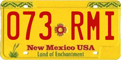 NM license plate 073RMI