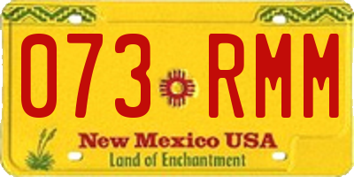 NM license plate 073RMM