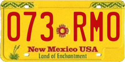 NM license plate 073RMO