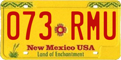 NM license plate 073RMU