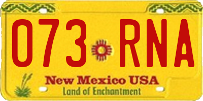 NM license plate 073RNA