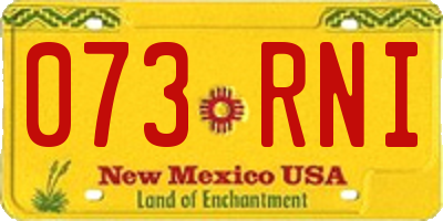 NM license plate 073RNI
