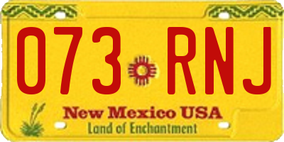 NM license plate 073RNJ