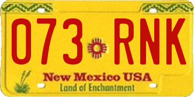 NM license plate 073RNK