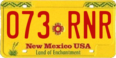 NM license plate 073RNR