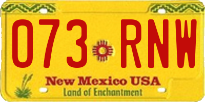 NM license plate 073RNW