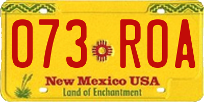 NM license plate 073ROA