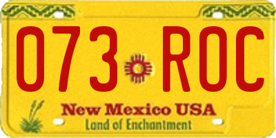 NM license plate 073ROC
