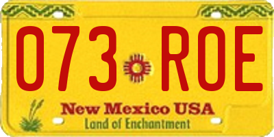 NM license plate 073ROE