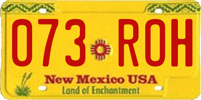 NM license plate 073ROH