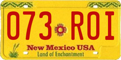 NM license plate 073ROI