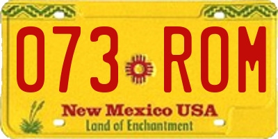 NM license plate 073ROM