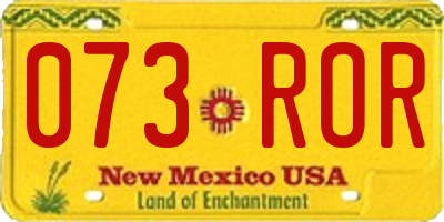 NM license plate 073ROR