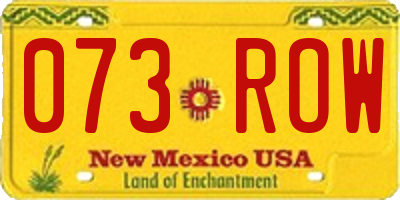 NM license plate 073ROW