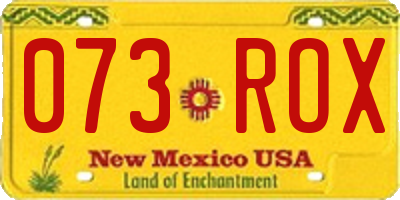 NM license plate 073ROX