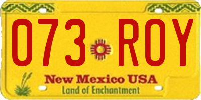 NM license plate 073ROY