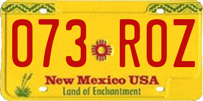 NM license plate 073ROZ