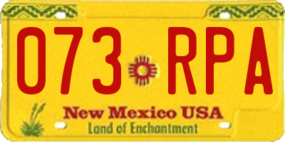 NM license plate 073RPA