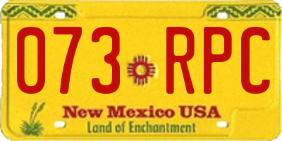 NM license plate 073RPC