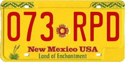 NM license plate 073RPD