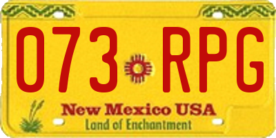 NM license plate 073RPG