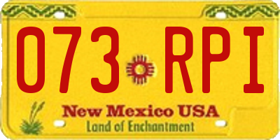 NM license plate 073RPI