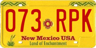 NM license plate 073RPK