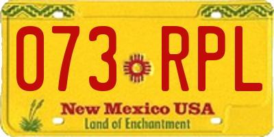 NM license plate 073RPL