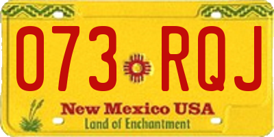 NM license plate 073RQJ