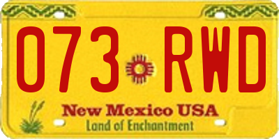NM license plate 073RWD