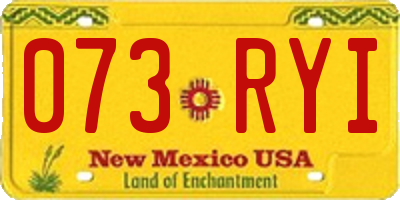 NM license plate 073RYI