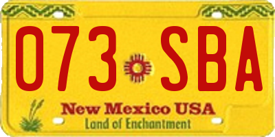 NM license plate 073SBA