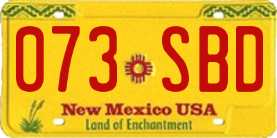 NM license plate 073SBD