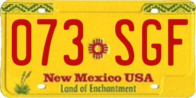 NM license plate 073SGF