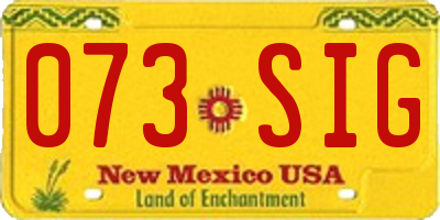 NM license plate 073SIG