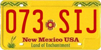 NM license plate 073SIJ