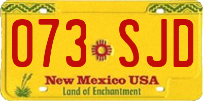 NM license plate 073SJD