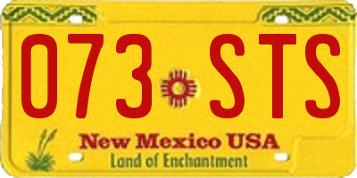 NM license plate 073STS